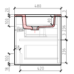 Gio Bella Messina White Cab and Basin 1000mm_Stiles_TechDrawing_Image3