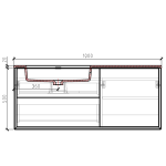 Gio Bella Messina White Cab and Basin 1000mm_Stiles_TechDrawing_Image4