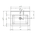 Gio Loft White Cupboard and Basin 600mm_rail on left_Stiles_TechDrawing_Image5