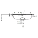 Gio Loft White Cupboard and Basin 600mm_rail on left_Stiles_TechDrawing_Image6