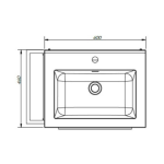 Gio Loft White Cupboard and Basin 600mm_rail on left_rail on left_Stiles_TechDrawing_Image3