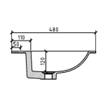 Gio Simplicity Black Cupboard and Basin 1200mm_Stiles_TechDrawing_Image2