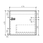 Gio Simplicity Black Cupboard and Basin 1200mm_Stiles_TechDrawing_Image5