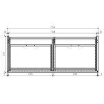 Gio Simplicity Black Cupboard and Basin 1200mm_Stiles_TechDrawing_Image6