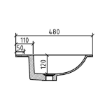 Gio Simplicity Charcoal Cupboard and Basin 1600mm_Stiles_TechDrawing_Image2