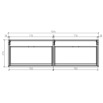 Gio Simplicity Charcoal Cupboard and Basin 1600mm_Stiles_TechDrawing_Image5