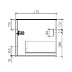 Gio Simplicity Charcoal Cupboard and Basin 1600mm_Stiles_TechDrawing_Image6