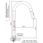 NM00017 Blutide Neo Sink Mixer (with Pull-out Spout)_Stiles_TechDrawing_Image