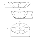 ORC002 Boutique Baths Orchid Basin 576x336x150mm_Stiles_Techdrawing_Image