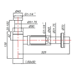 SA01060B Blutide Square PVD Black Bottle Trap_Stiles_TechDrawing_Image