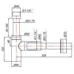 SA01070 Blutide Round Bottle Trap_Stiles_TechDrawing_Image