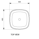 XWBCOT16A Betta Concept no TH OF Basinbox 405x405x145mm_Stiles_TechDrawing_Image