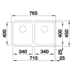 BL00519716-W Blanco Supra-340_340-U-Undermount-SS-Sink_Stiles_TechDrawing_Image