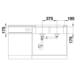 BL00519716-W Blanco Supra-340_340-U-Undermount-SS-Sink_Stiles_TechDrawing_Image2