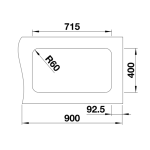 BL00519716-W Blanco Supra-340_340-U-Undermount-SS-Sink_Stiles_TechDrawing_Image3