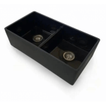 BUB701B Rossco Compos Butler Matt Black Double Sink Excluding Waste 425x795x220mm_Stiles_Product_Image