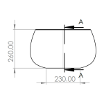 Boutique Baths Pentola Counter Top Basin 435x435x260mm_Stiles_TechDrawing_Image2