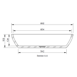 Boutique Baths Vivace Large Matt White Counter Top Basin 400x692x150m_Stiles_TechDrawing_Image