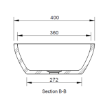 Boutique Baths Vivace Large Matt White Counter Top Basin 400x692x150m_Stiles_TechDrawing_Image2