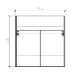 CAB VAN GIO R550 MATT BLACK Gio Black Cab White Basin 550mm_Stiles_TechDrawing_Image2