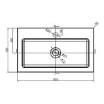 CAB VAN GIO R550 MATT BLACK Gio Black Cab White Basin 550mm_Stiles_TechDrawing_Image5