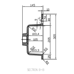 CAB VAN GIO R550 MATT BLACK Gio Black Cab White Basin 550mm_Stiles_TechDrawing_Image6