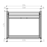 CAB VAN GIO R600 K OAK Gio Simplicity Cart Oak Cab White Basin 600mm_Stiles_TechDrawing_Image