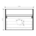 CAB VAN GIO R600 K OAK Gio Simplicity Cart Oak Cab White Basin 600mm_Stiles_TechDrawing_Image3