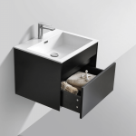 CAB VAN GIO R600 MATT BLACK Gio Simplicity Black Cab White Basin 600mm_Stiles_Product_Image