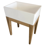 CTK554 Rossco Compos Butler White Single Sink in Oak Stand 400x600x850mm_Stiles_Product_Image