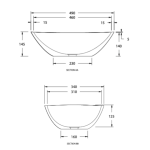 ESA002 Boutique Baths Essata Basin 490x340x145mm_Stiles_TechDrawing_Image 2