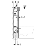 Geberit Kombifix element Alpha Conc Cistern for WH WC 1060x120mm_Stiles_TechDrawing_Image2