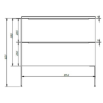 GioBella Loft 900 White cabinet and basin_right_900mm_Stiles_TechDrawing_Image10