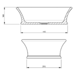 MAG004 Boutique Baths Magnus Basin 525x380x165mm_Stiles_TechDrawing_Image 2