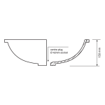 Nala Baths Beech Gloss White Undercounter Basin 375x495x150mm_Stiles_TechDrawing_Image2