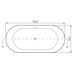 OMI004 Boutique Baths Omina Compatto Bath 1620x750x500mm_Stiles_TechDrawing_Image