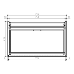 R800-CUPWHT Gio Bella Simplicity White basin Vanity 800mm_Stiles_TechDrawing_Image