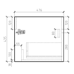 R800-CUPWHT Gio Bella Simplicity White basin Vanity 800mm_Stiles_TechDrawing_Image2