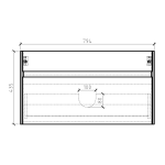 R800-CUPWHT Gio Bella Simplicity White basin Vanity 800mm_Stiles_TechDrawing_Image3