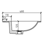 R800-CUPWHT Gio Bella Simplicity White basin Vanity 800mm_Stiles_TechDrawing_Image5