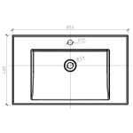 R800-CUPWHT Gio Bella Simplicity White basin Vanity 800mm_Stiles_TechDrawing_Image6