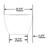 V+A Seros 3 Flat Rim Gloss NOF Bath 1650mm_Stiles_TechDrawing_Image2