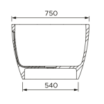 VIO001 Boutique Baths Violetta Matt White Bath 1610x750x530mm_Stiles_TechDrawing_Image 2