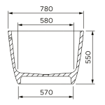 VIV001 Boutique Baths Vivace Bath 1750x780x550mm_Stiles_TechDrawing_Image 2