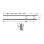 15382340 Hansgrohe RainSelect Brushed Black Chrome Thermostat (4 Functions)_Stiles_TechDrawing_Image