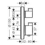 15758670 Hansgrohe Ecostat S Matt Black Thermostat (2 Functions)_Stiles_TechDrawing_Image