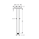 27389340 Hansgrohe Brushed Black Chrome Ceiling Connector S 300mm_Stiles_TechDrawing_Image