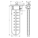 28010670 Hansgrohe sBox Matt Black Finish Set Square_Stiles_TechDrawing_Image