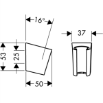 28331340 Hansgrohe Porter S Brushed Black Chrome Shower Holder_Stiles_TechDrawing_Image