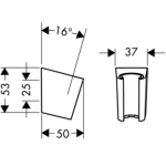 28331670 Hansgrohe Porter S Matt Black Shower Holder_Stiles_TechDrawing_Image